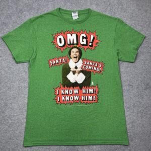 Delta Pro Weight elf christmas graphic t-shirt green size medium